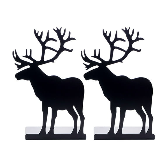 ✪ Decorative Elk Bookends for Heavy Books Paperbacks Hardcovers Heavy Duty Anti-Slip Metal Book Stoppers Holders for Book