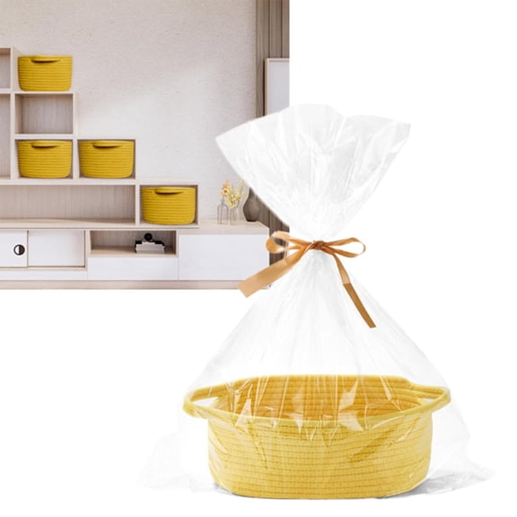 Decorative Empty Gift Basket Storage Basket, Yellow, A Storage Case Colro:Yellow Material:Cotton