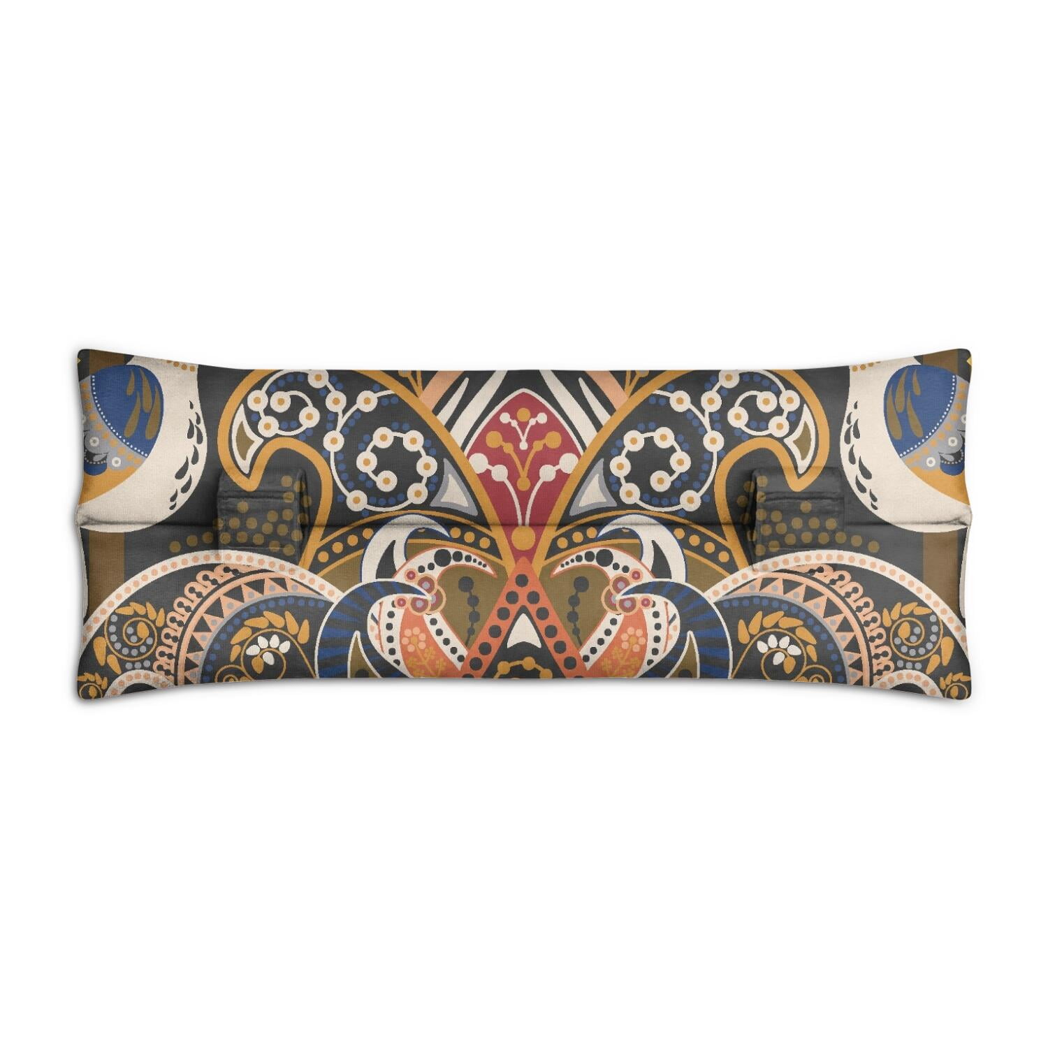 Decorative Exotic Paisley Artwork Seatbelt Pillow for Post-Surgery - Mastectomy Breast Cancer Recovery Cushion - Chic Pattern Car Travel Pillow with Secure Straps