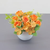 Decorative Fake Flowers for Home,12-Pack Plastic Bouquet for Indoor Dining Table Arrangements,Living Room & TV Cabinet Potted Plants