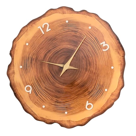 Decorative Farmhouses Annual Rings Wall Clock with Quiet Quartzs Movement for Kitchen Bedroom Operated