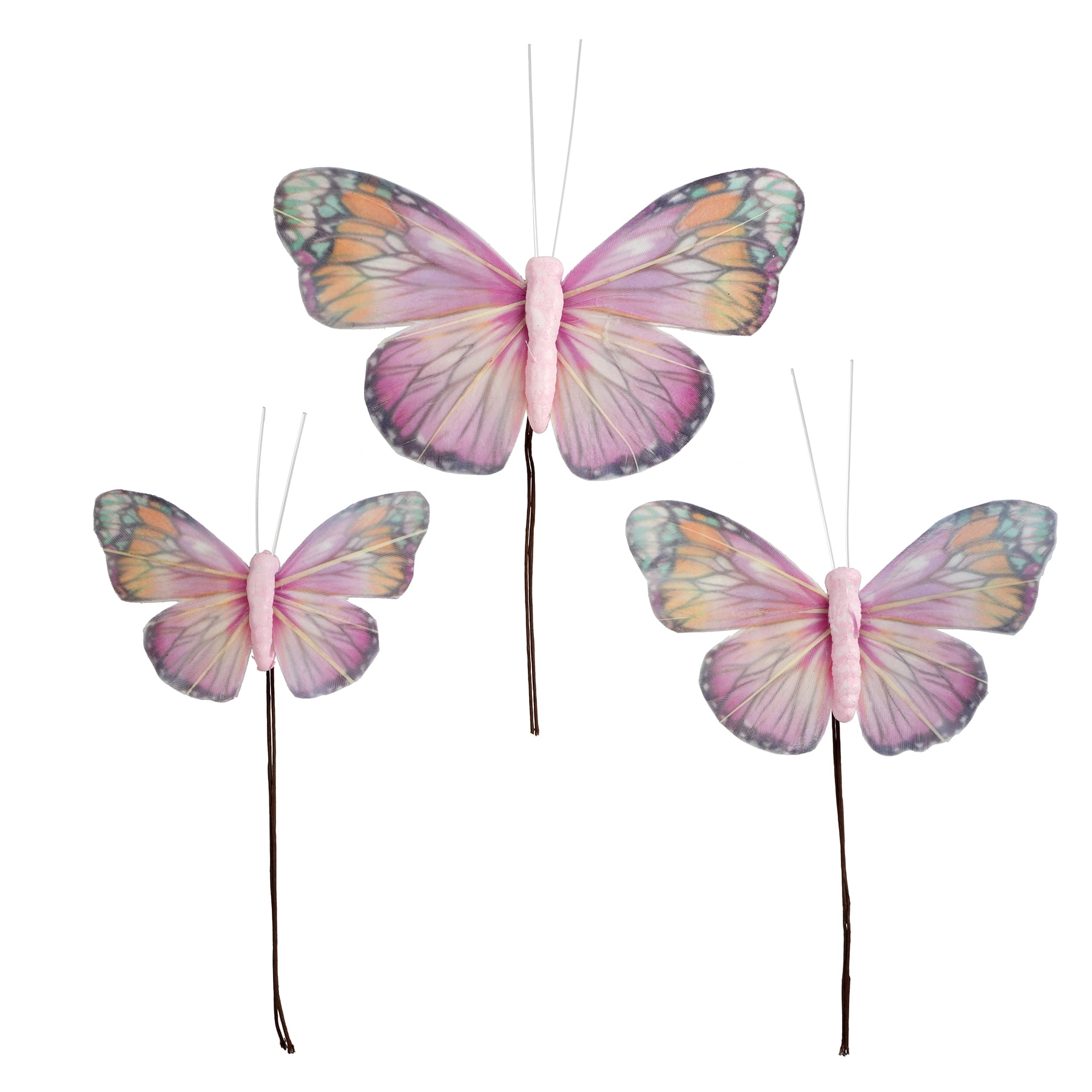 MultiPink Feather Butterfly Arrangement Set