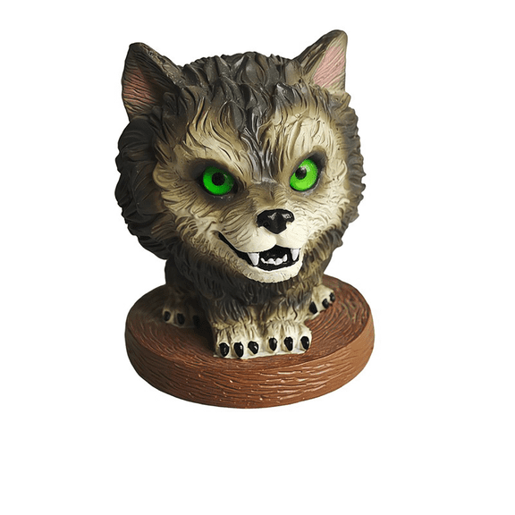 Decorative Figurine Desktop Decor Green Eyed Wolf Statue Home Decor Resin Craft Tabletop Ornament Lucky Charm Mini Sculpture