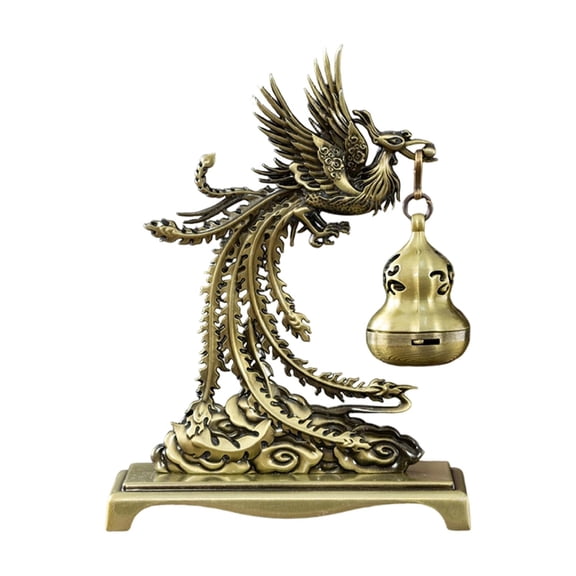 Decorative Figurine Incense Burner Hanging Phoenix Statue Alloy Table Centerpiece for Tea House Office