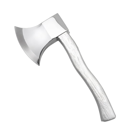 Decorative Fire Axe Prop – Halloween Costume Accessory for Adults, Carnival Masquerade Party Favor, Stage Themed Dress Up (Silver)