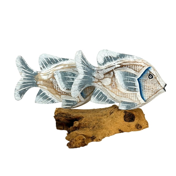 Decorative Fish Statue Chesapeake Bay Ltd. Hand-Carved Wood Coastal Pair