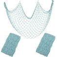 thumbnail image 1 of Decorative Fishing Net 80x40 Inch,ZUEXT 2 Pack Large Light Blue Picture Fish Net, Wall Photo Hanging Fishnet for Nautical Mermaid Pirate Ocean Themed Hawaii Beach Under The Sea Party Decorations, 1 of 11