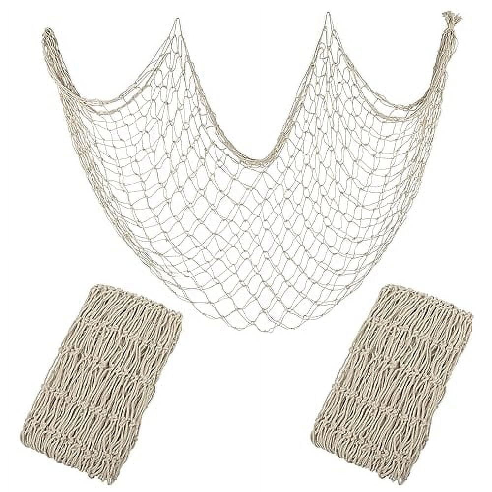 Decorative Fishing Net Beige 80x40 Inch, 2 Pack Large Picture Fish Net ...