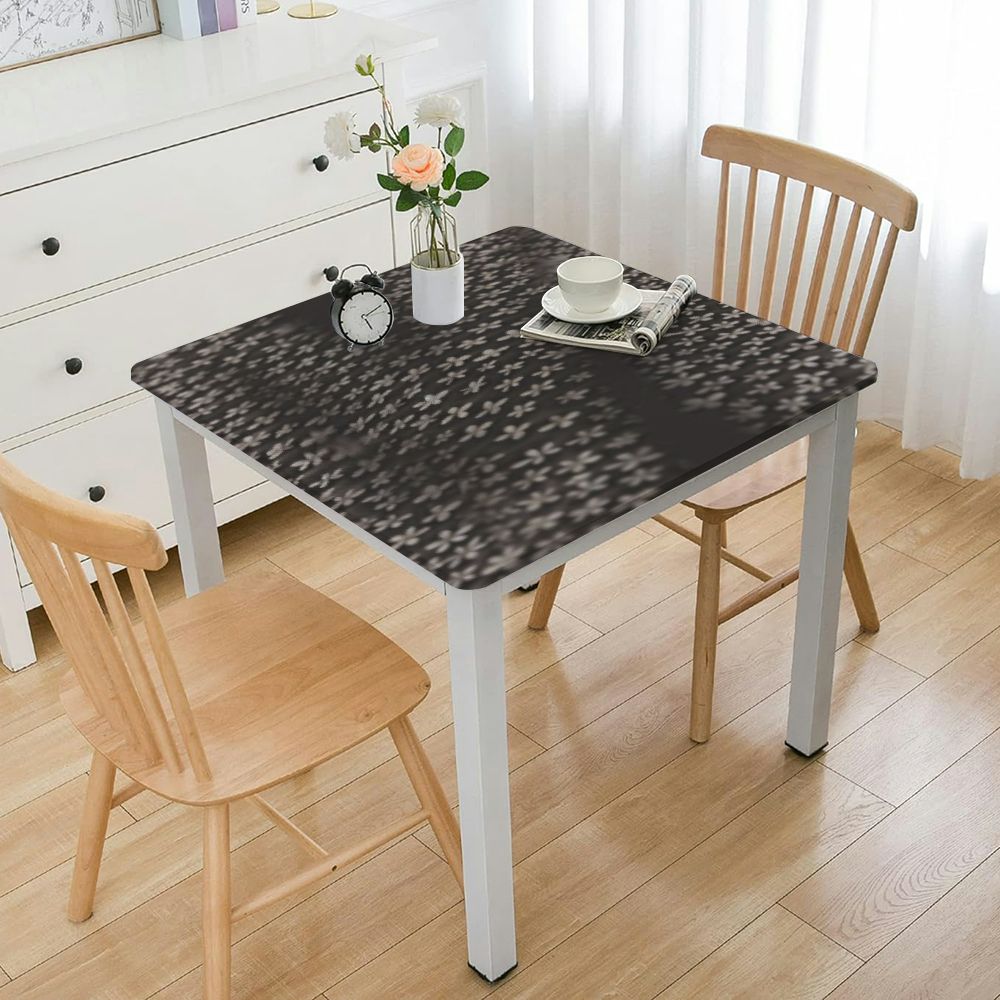 Decorative Fitted Polyester Square Table Covers Tablecolth, Beige