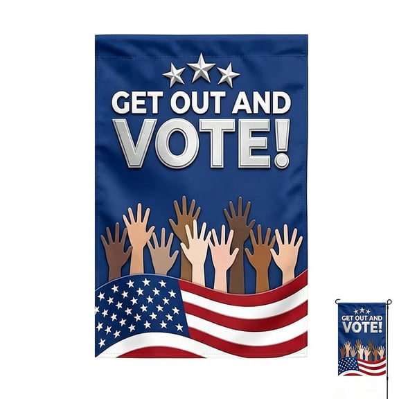 Decorative Flag Banner, Polyester, VOTE PRIDE, for Outdoor Garden Use