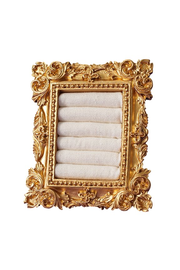 Decorative Flannel Jewelry Display Case Retro Resin Rings Dish Photo Frame Type