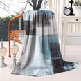 thumbnail image 1 of Decorative Flannel Throw Blanket with Graffiti Art Gray Cyan & Teal Bed Throw Blanket Funny Plush Couch Blanket for Sofa Bedroom Bed All-Season Use 50x60in, 1 of 5