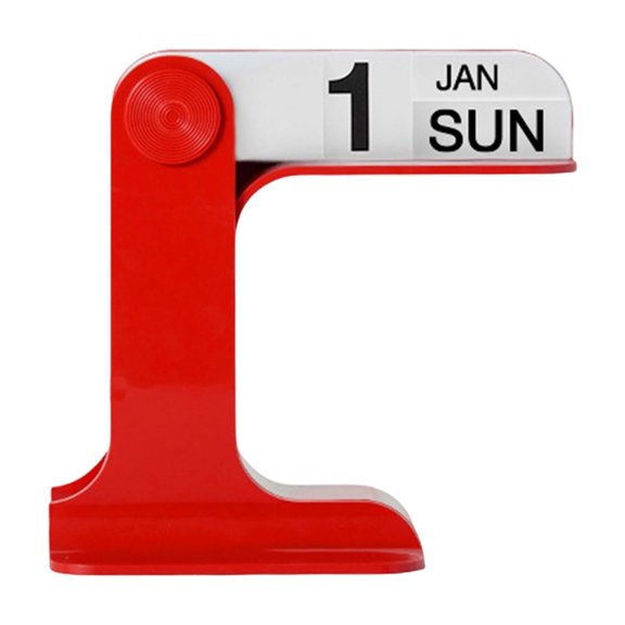 Decorative Flipping Calendar with Dates Week Month Displays Tabletop ABS Permanent Calendar for Enthusiasts Collector