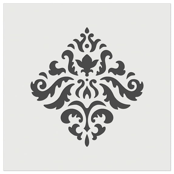 Decorative Floral Diamond Pattern DIY Cookie Wall Craft Stencil - 9.0 Inch