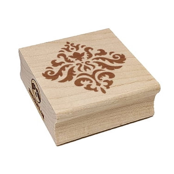 Decorative Floral Diamond Pattern Square Rubber Stamp Stamping Scrapbooking Crafting - Medium 1.75in