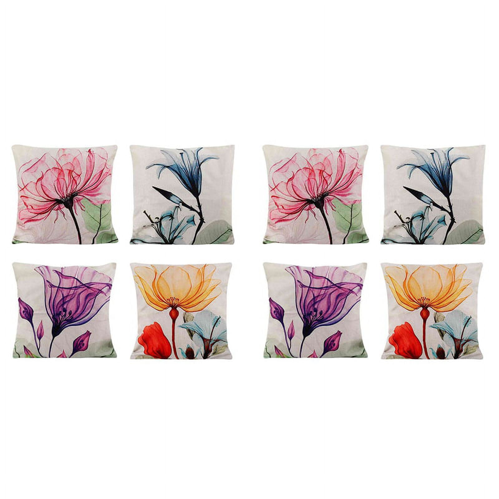 Decorative Floral Flower Pillow Covers 18 x 18, Farmhouse Throw