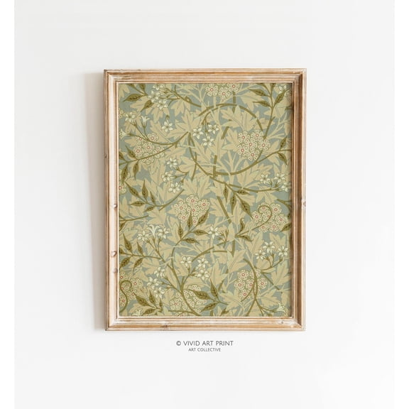 Decorative Floral Pattern Wall Art, Vintage Arts And Crafts Farmhouse Home Decor, Vivid Art Print Wm-118 Wall Art, Modern Wall Decor, 8x12 UNFRAMED