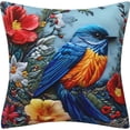 thumbnail image 1 of Decorative Floral Pillow Cover With Intricate Embroidery-Like Pattern And Invisible Zipper For Sofa Or Bed, 1 of 8