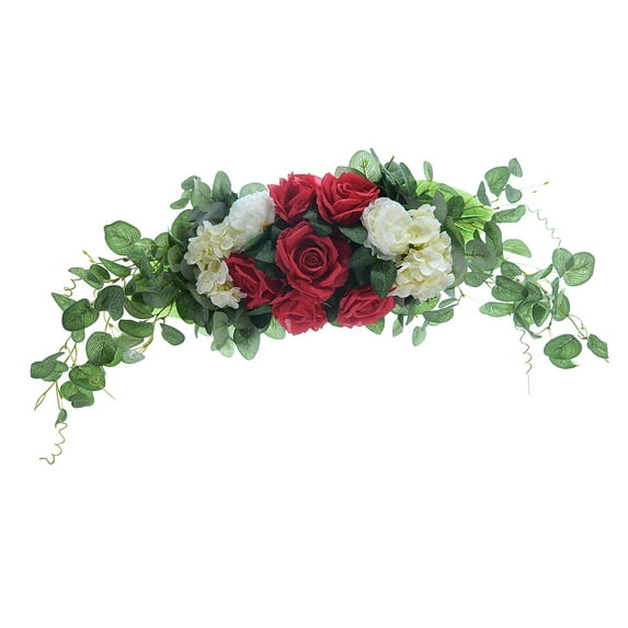 Decorative Floral Swags, Rose Hydrangea Flowers for Lintel Decoration , Red