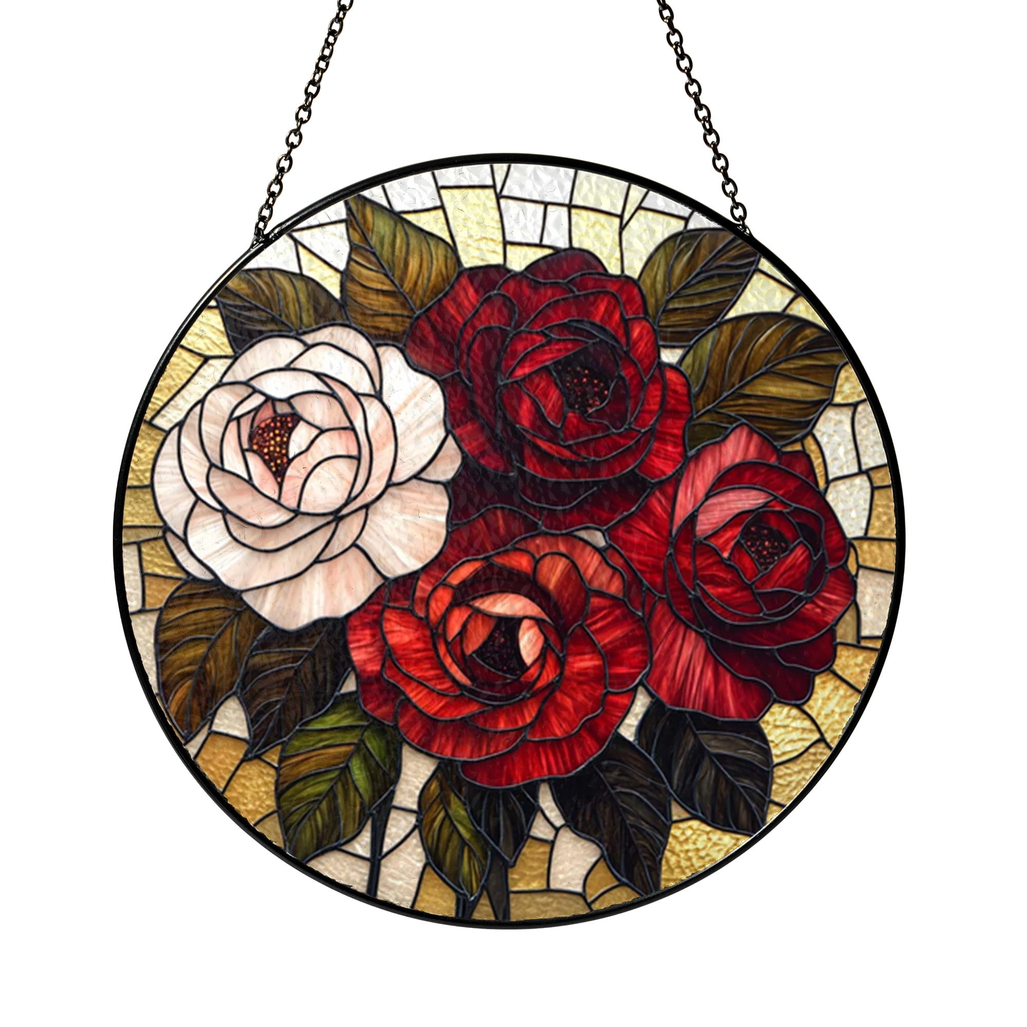 Decorative Floral Window Art – Red and Pink Rose Design - Walmart.com