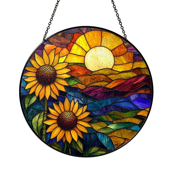 Decorative Floral Window Art – Sunflower Glass Design - Walmart.com