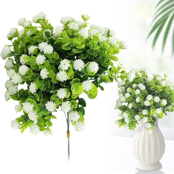 Decorative Flower Bundles Verdsylv Decorative Artificial Cemetery Flower Bouquet - Plastic Silk Bloom for Hanging Window Box - Home Table Centerpiece Decor - Outdoor Memorial Arrangement