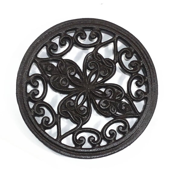Decorative Flower Cast Iron Trivet for Dining Table Or Kitchen Use Hot Dishes and Pots Holder Heat Resistant Coasters
