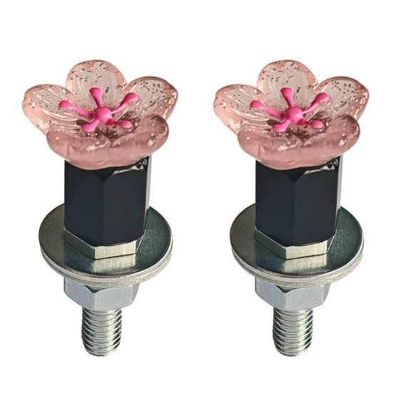 Decorative Flower Head License Plate Bolts Screws For Vehicles And Rustproof 1/4'' Size