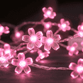 thumbnail image 1 of Decorative Flower String Lights Plug in for Bedroom, Connectable 33ft 100 LED Soft Cherry Blossom Fairy Light for Patio Room Dorm Wedding Party Christmas Tree Hanging Decorations, Pink, 1 of 7