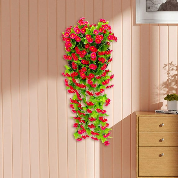 Decorative Flowers,Hanging Hanging Basket Bunch Violet Flower Hanging Garland Wisteria Orchid Wall Artificial Flowers Artificial Artificial Flowers