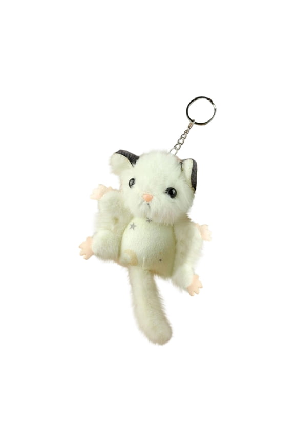 Decorative Flying Squirrel Plush Keychain Cute Cartoon Animal Bag Pendant Fluffy Backpack Charm Soft Collectible Mascot Accessory