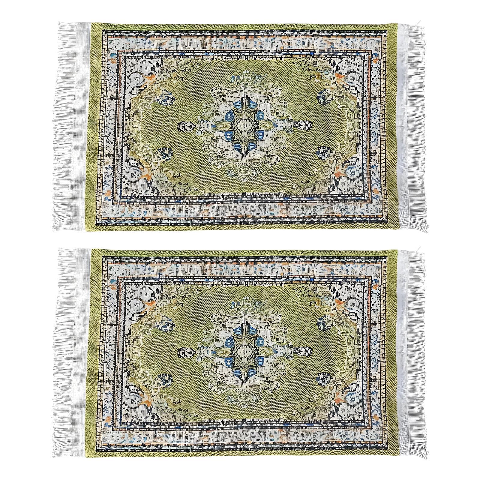 Miniature Rug Print Decorative Folk Art Doll House Rug Woven Mat Miniature Carpet For 1/12 ...