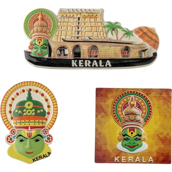 Decorative Fridge Magnet Kerala Set of 3