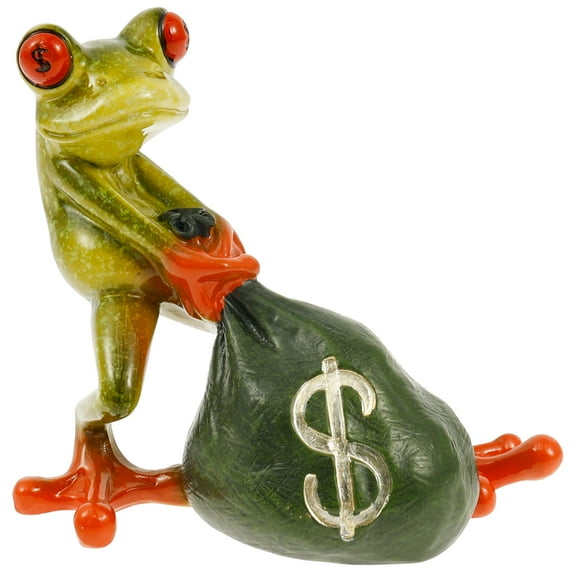 Decorative Frog Statue Funny Synthetic Resin Frog Figurine Cute Home Ornament for Store Office Bedroom Bookshelf Tabletop