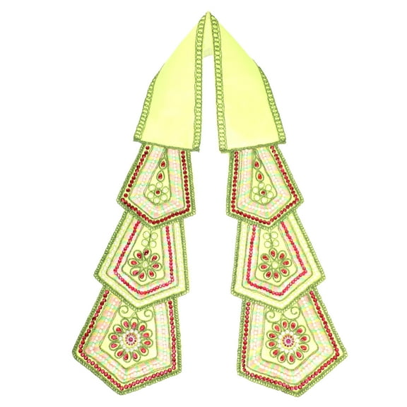 Decorative Ganesh Dupatta Puja Cloth Chunari, Pooja Chunar Pooja Items Articles for Indian Traditional Festival Laxmi Poojan Diwali Decorations for Statue Frame Idol Temple Home (Size:-18"x5")(Green)