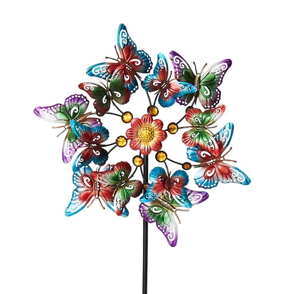 Garden Wind Spinner Stakes with Ladybug, Hummingbird, and Butterfly