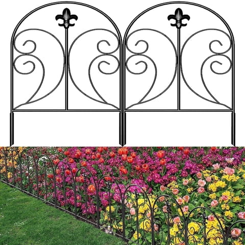 Decorative Garden Fence, 10-Pack Rustproof Metal No-Dig Fence Animal Barrier for Dogs, Arched Flower Bed Edging Ornamental Wire Border Panel Fencing for Yard, Patio, and Outdoor Decor(Butterfly)