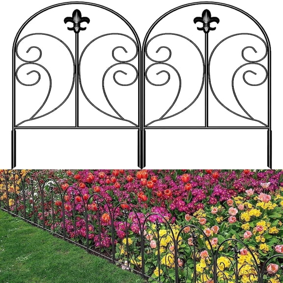 Decorative Garden Fence, 10-Pack Rustproof Metal No-Dig Fence Animal Barrier for Dogs, Arched Flower Bed Edging Ornamental Wire Border Panel Fencing for Yard, Patio, and Outdoor Decor（Butterfly）