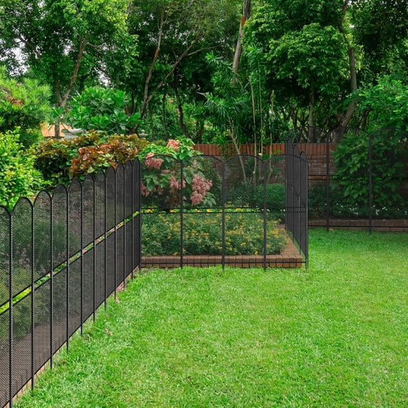 Decorative Garden Fence 10 Pack, 37.5in(H) x 10.8ft(L) Animal Barrier Rustproof Metal Fencing for Yard Dog Rabbit Wire Edging