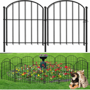 Decorative Garden Fence , 10 Pack Rustproof Metal No Dig Fence Animal Barrier for Dog, Arched Flower Bed Edging Ornamental Wire Border Panel Fencing for Yard Patio Outdoor Decor