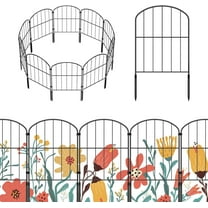 Oumilen Decorative Garden Fence 10 Panels, 10ft (L) x 22in (H) Rustproof Metal Wire, Arched