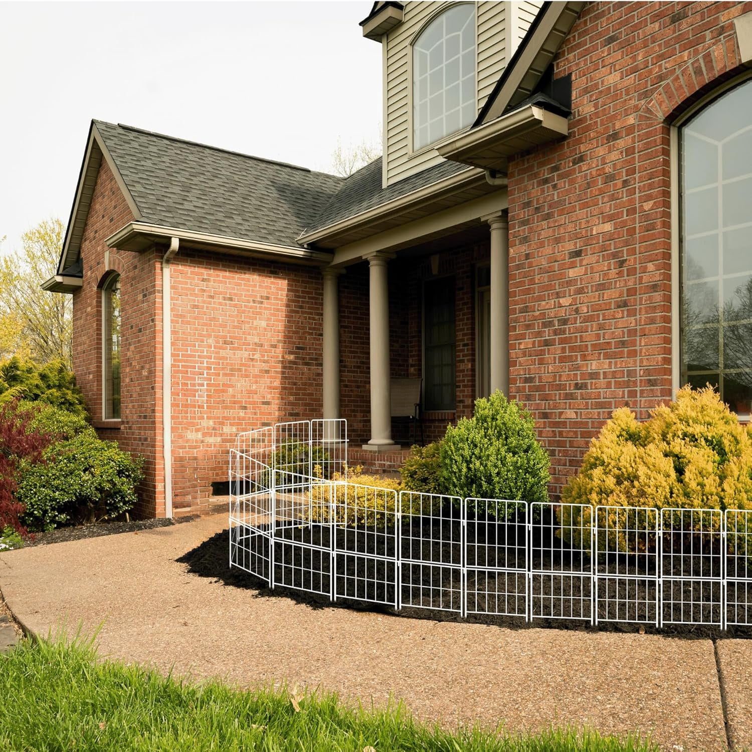 Decorative Garden Fence 10 Panels 12.5in x 31in White Metal Animal Barrier for Backyard, No  Pet Fence