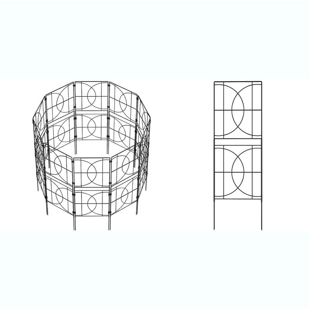 Metal Rabbit Fencing Decorative Garden Fence 13 in. Animal Barrier 10 Pack Rustproof Metal ...