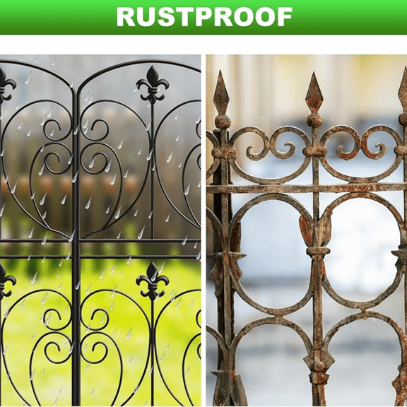 Decorative Garden Fence 15 Pack, 37.5in(H) x 16ft(L) Animal Barrier Fence, Rustproof Metal Fencing for Yard, Dog Rabbits Wire Section Garden Edging Border for Yard Patio Garden, Arched