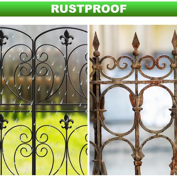 Decorative Garden Fence 15 Pack, 37.5in(H) x 16ft(L) Animal Barrier Fence, Rustproof Metal Fencing for Yard, Dog Rabbits Wire Section Garden Edging Border for Yard Patio Garden, Arched