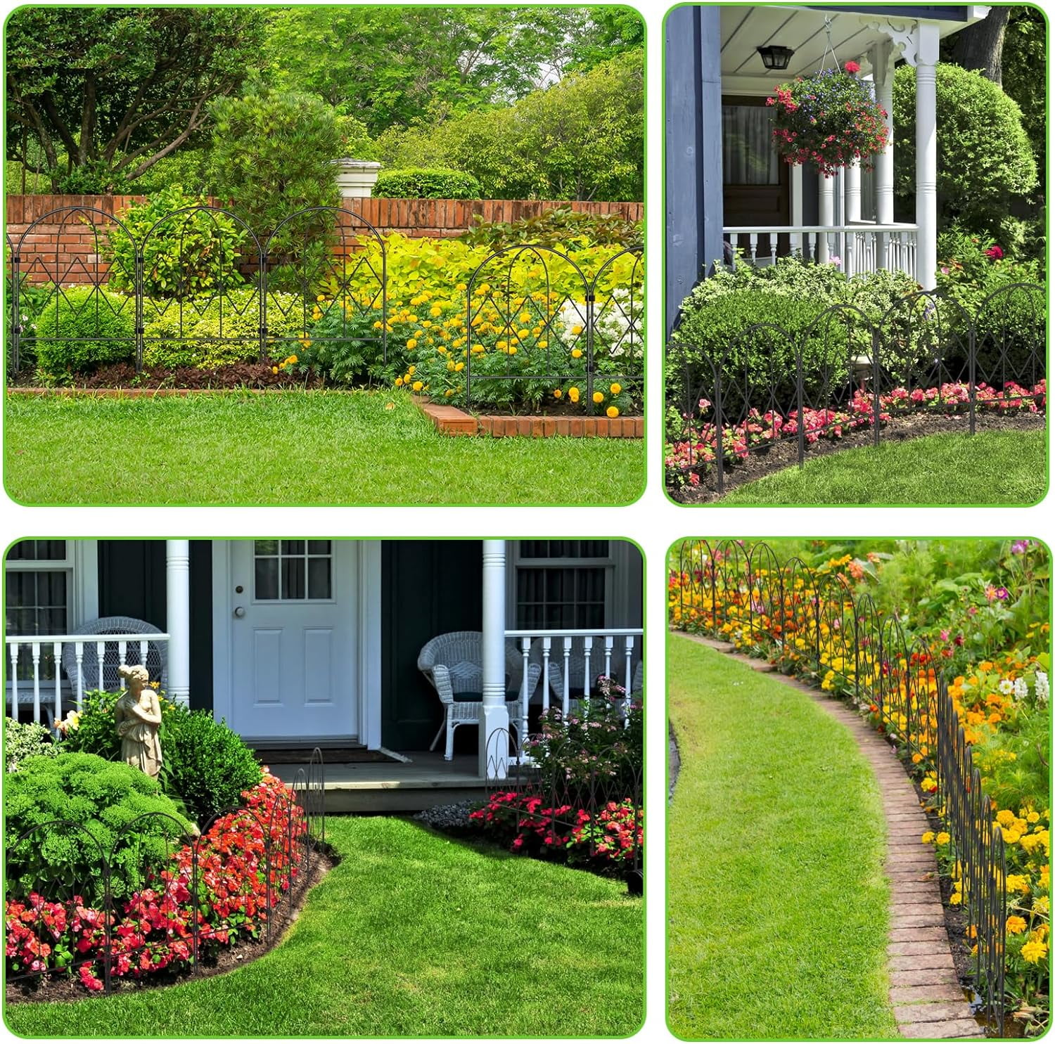 Decorative Garden Fence, 16.5 in (H) x 21 FT (L) Animal Barrier Fence Outdoor Arched
