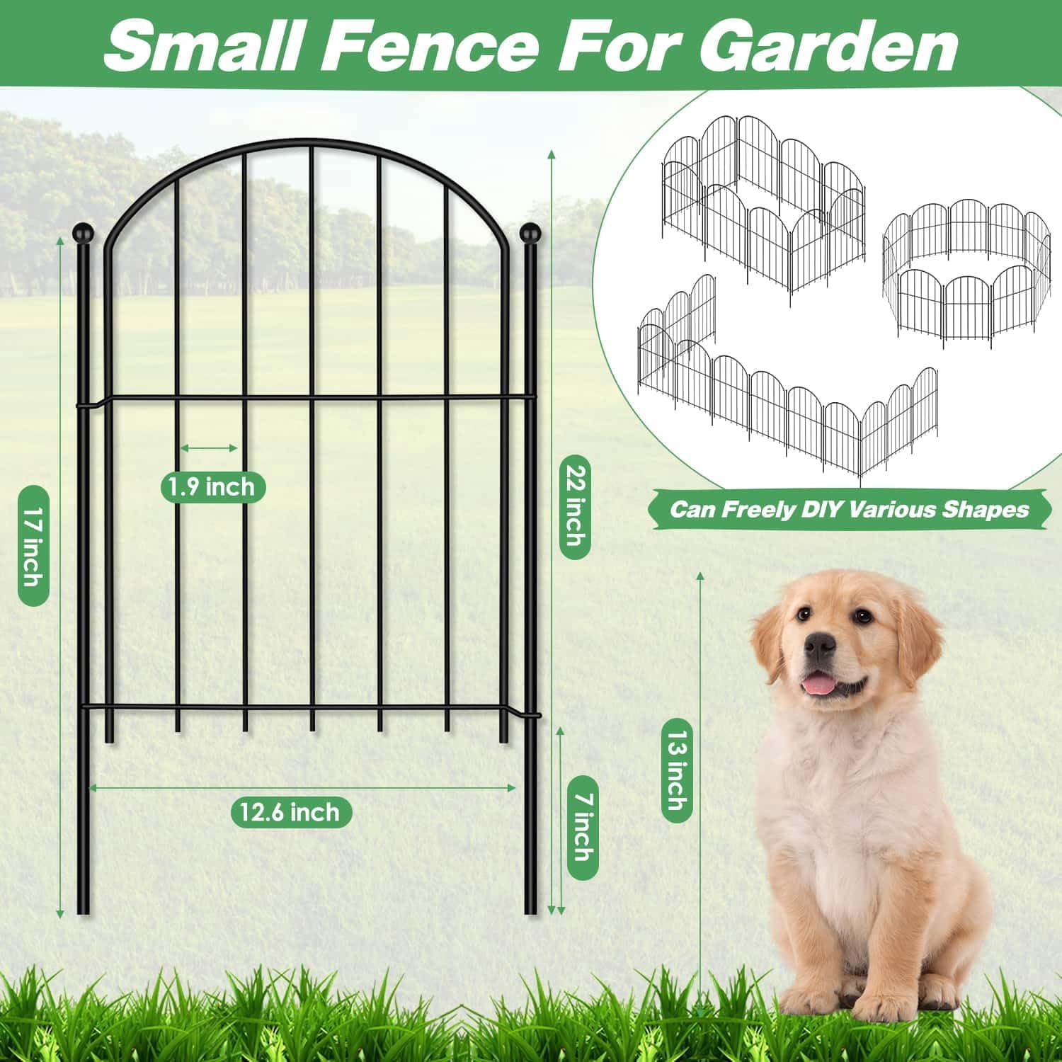 Decorative Garden Fence 18ft 14 Pack Metal Plant Barrier for Yard Flower Bed Pet Fence