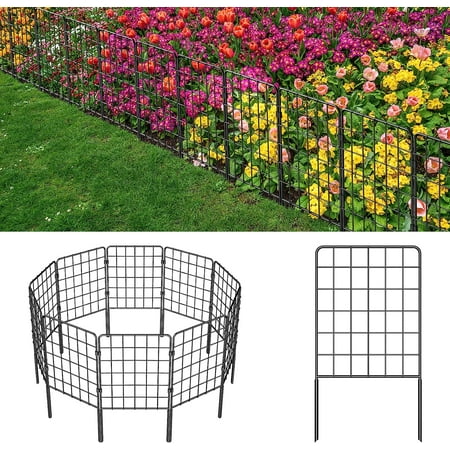 Decorative Garden Fence 19 Pack, 24in(H) x 20ft(L) Animal Barrier Fence, Rustproof Metal Fencing