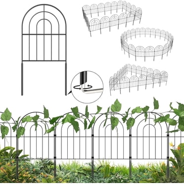 20-Pack Decorative Metal Garden Fence Panels – Rustproof Black Border