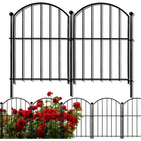 Blingluck Decorative Garden Fence 21in x26ft, 26 Pack Rustproof Metal No Dig Fence for Dog, up to 26 ft Coverage Area